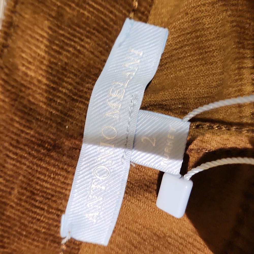 ❤️ NWT! ANTONIO MELANI ARIA HIGH RISE FLARE CORDUROY PANTS / JEANS In SEPIA, 2 - Picture 7 of 8